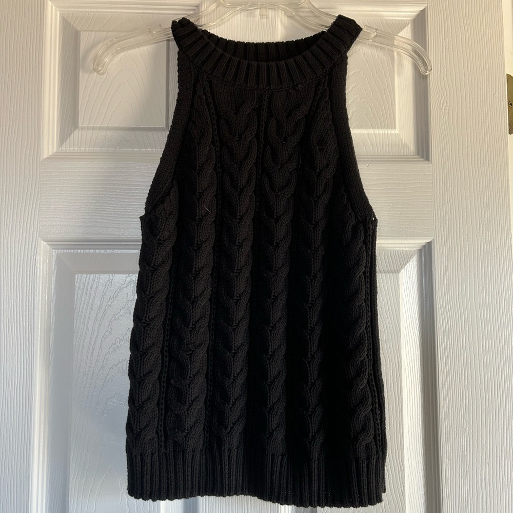 a new day Charcoal Cable Knit Sleeveless Sweater Tank